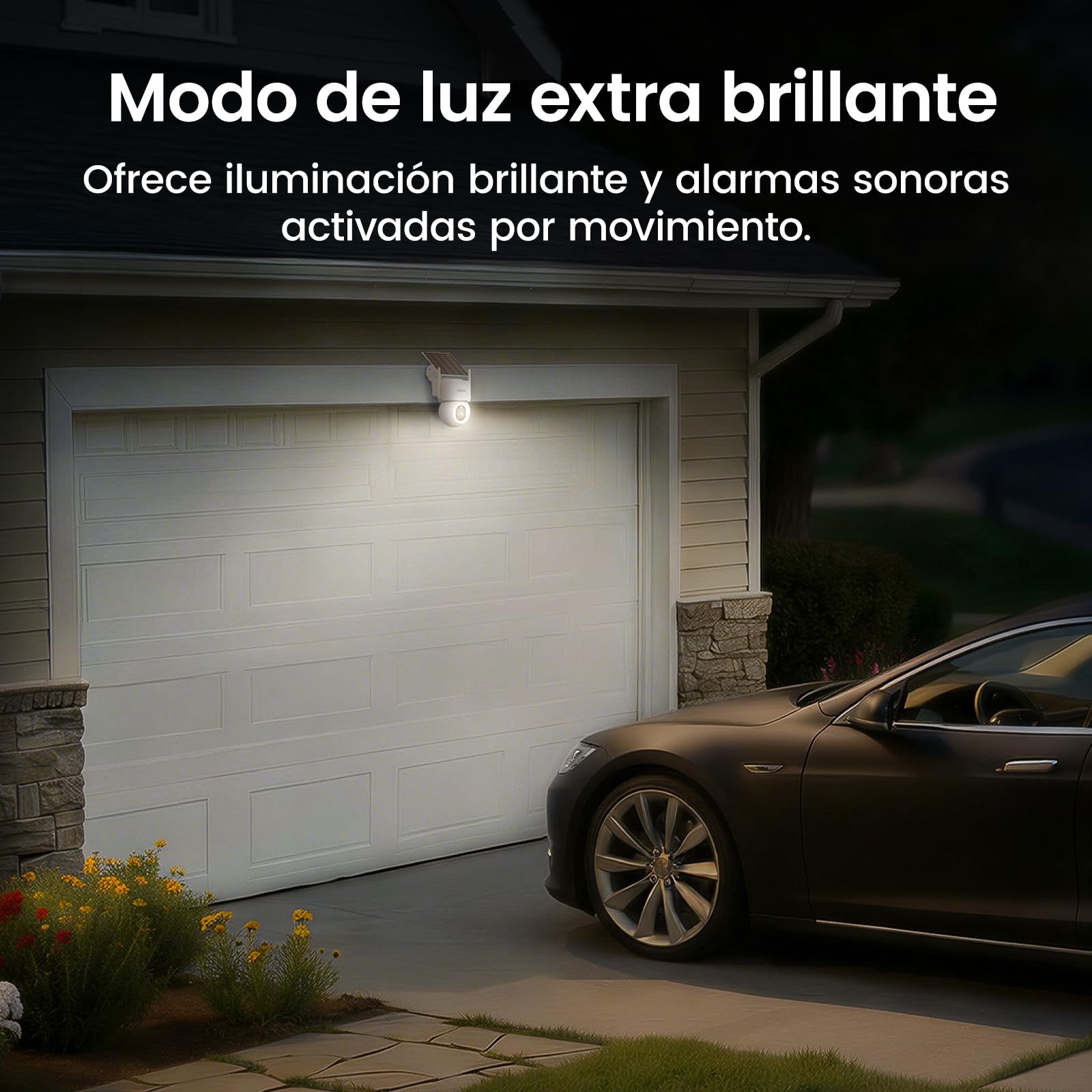 aosu Cámara Vigilancia Exterior Solar 4K 8MP UHD con batería, PTZ 360°, Panel Solar, WiFi, detección PIR, Auto Tracking, visión Nocturna Color, Audio 2 vías, Alarma IP65