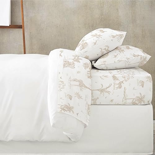 Miniatura 10 de MakeMake Organics Juego de sábanas orgánicas (4 piezas) con certificación GOTS de algodón orgánico, tamaño Queen, sábana bajera suave, de 300 hilos,