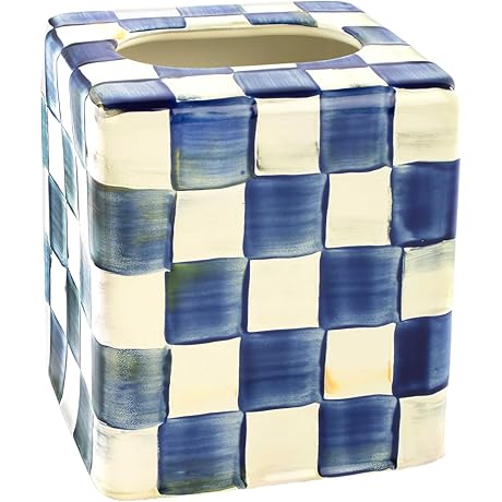 Vintage Tissue Box Cover - MacKenzie-Childs Royal Check