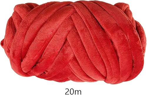 Miniatura 3 de Chunky Yarn Arm Knitting Yarn Washable Tube Giant Yarn Bulky Yarn Jumbo Tubular Yarn for Rug Making Baskets Pet Bed Cat House, Red