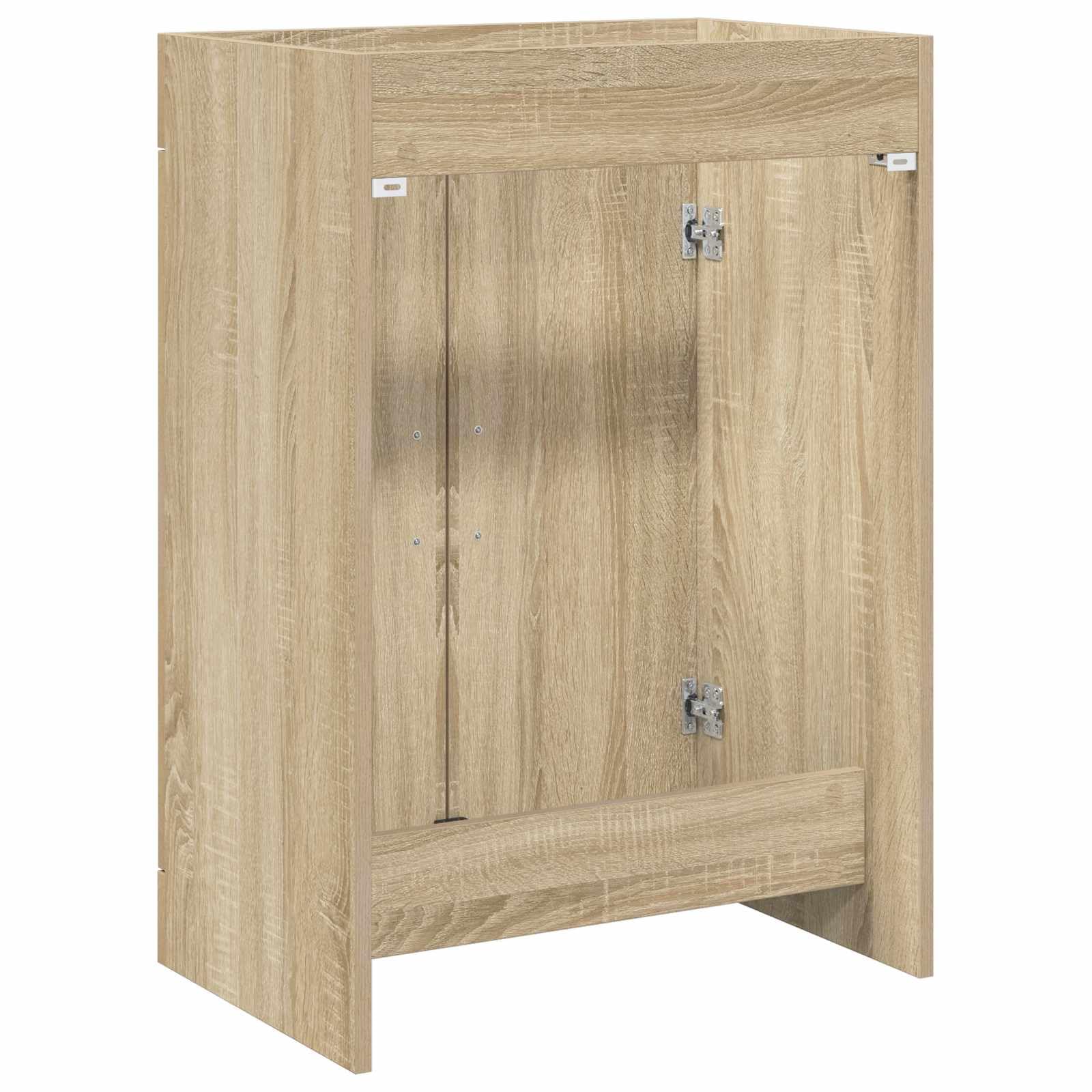 Szafka pod umywalkę, dąb Sonoma, materiał drewnopochodny, 56 x 37,5 x 81 cm, miejsce do przechowywania, mebel łazienkowy, szafka pod umywalkę, komoda do łazienki, dla gości, organizer do WC