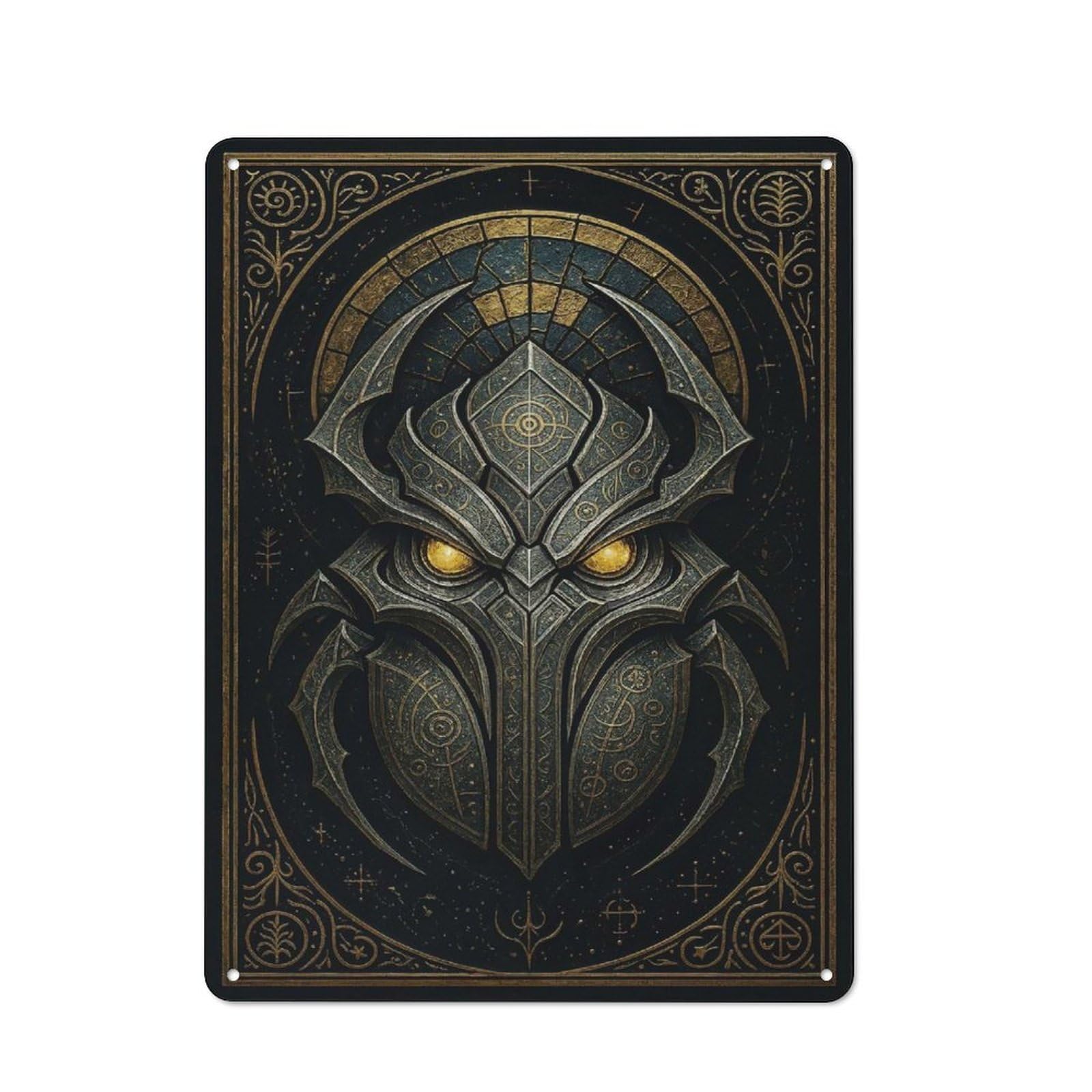 Junmoney Style-13 Outdoor Room Shed Metal Sign 40X30cm Featuring Mythic Scarab – Gothic Steampunk Relic, Utility Space Decor For Patio Bar, Workshop, Shed Or Kitchen