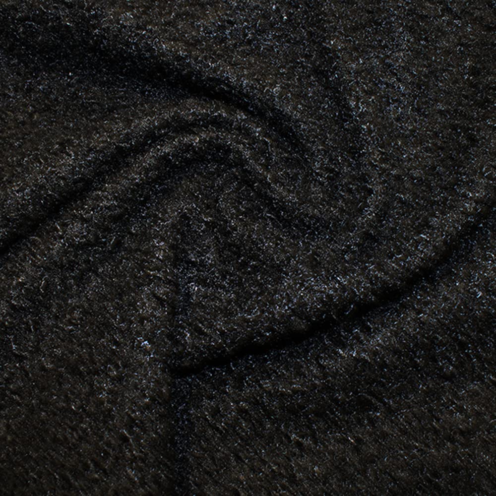 Oh Sew Crafty Limited Black Plain Bouclé Fabric Suit, Coat Dressmaking Polyester - Per Metre (Black)