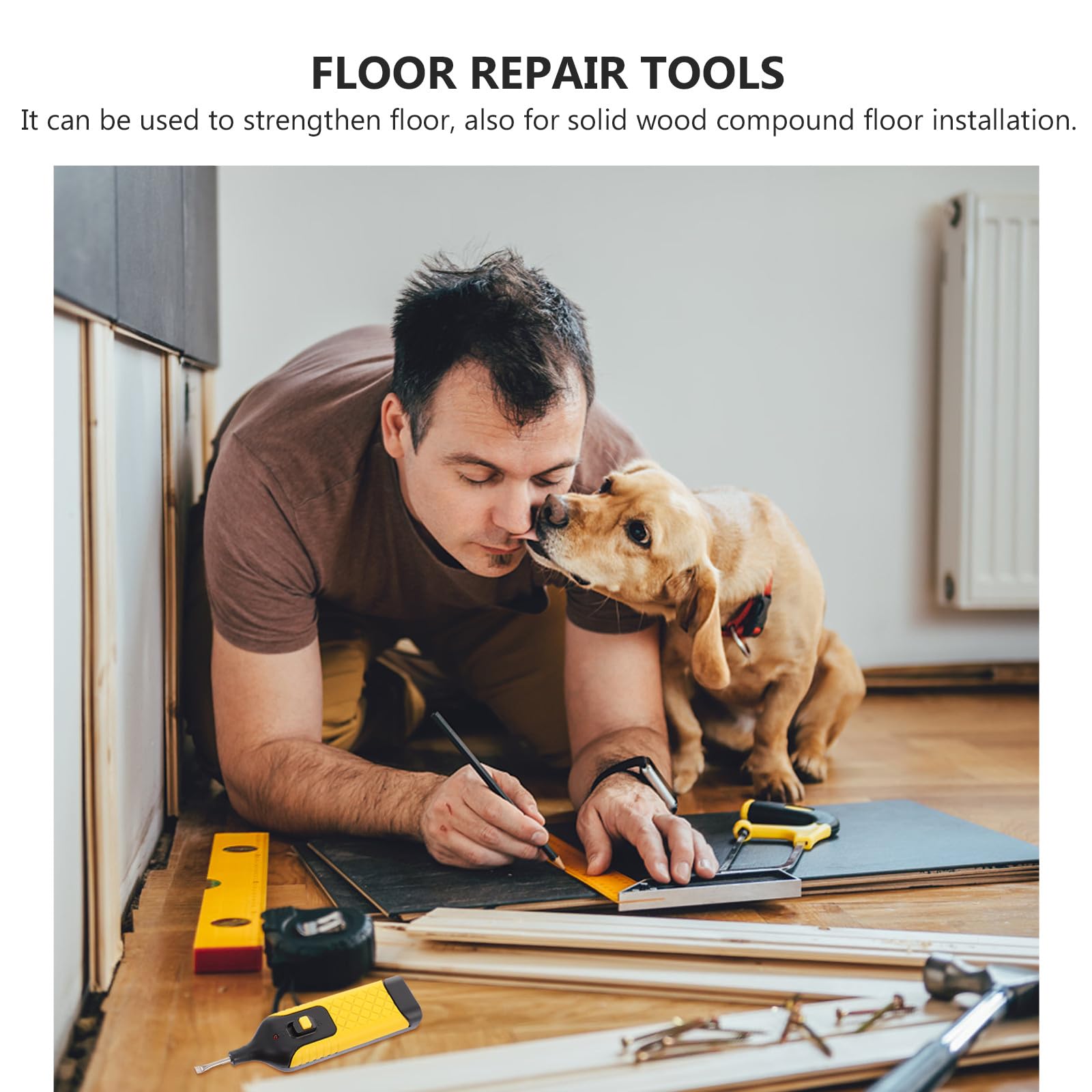 TEHAUX Furniturer Bodenreparaturset 16 Stück mit Akku Bügeleisen Wachsfüllstoff und Werkzeugkoffer zur Laminat und Holzfugenreparatur