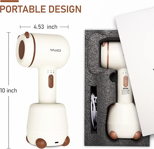 Miniatura 7 de Secador de pelo de bebé inalámbrico para bebés, secador de pelo pequeño recargable de aire suave a baja temperatura para piel de bebé con 3 ajustes