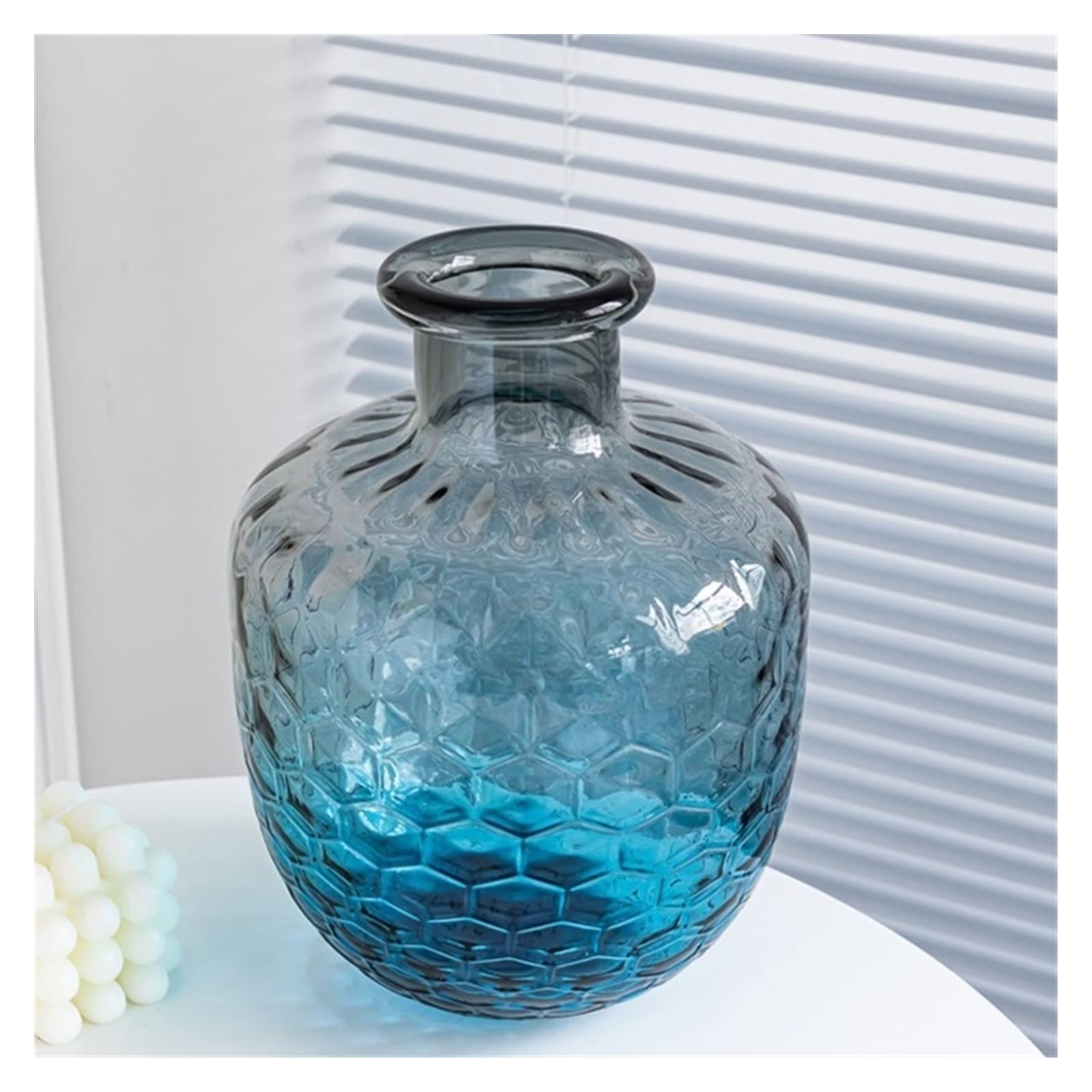 flower vase Nordic Light Luxury Glazed Glass Vase Decoration, Living Room Table, Flower Arrangement, Hydroponic Pendant Flowers Vases(Large)