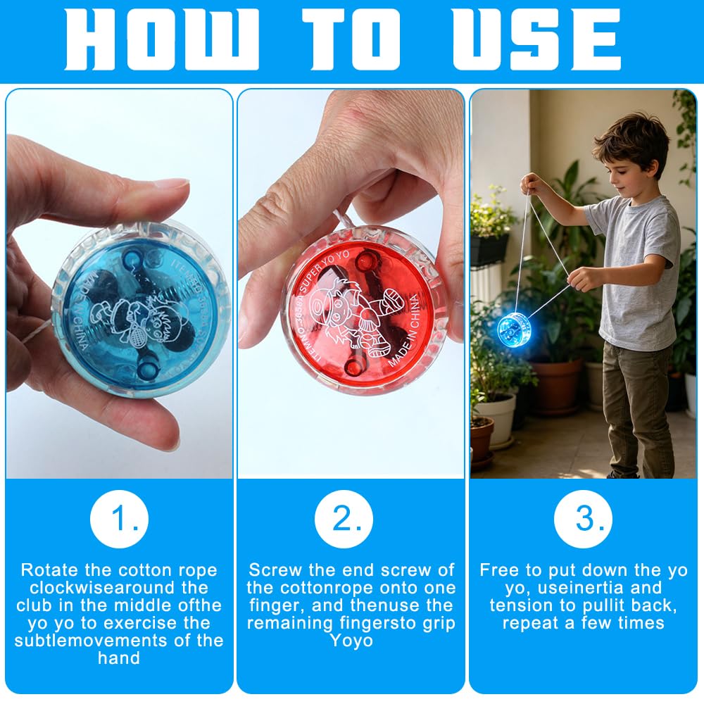 18 Piezas Yoyo, Divertido Yoyo Niños, Luminoso Regalos Cumpleaños Niños Colegio LED Fiestas Infantiles y Principiantes