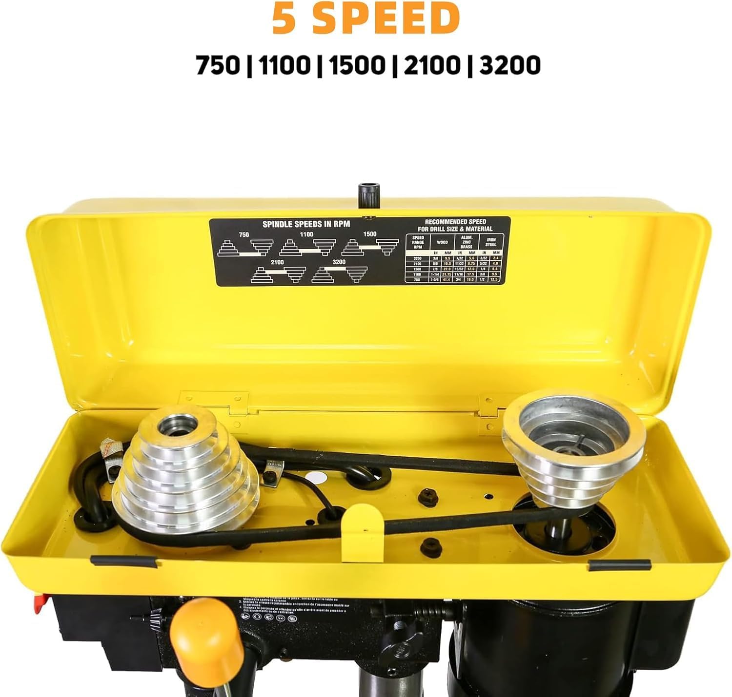Woodskil 8 Inch Drill Press, 2.3 Amp 5-Speed Bench Drill Press with Laser Guide and Cast Iron Worktable, Bench Top Drilling Machine