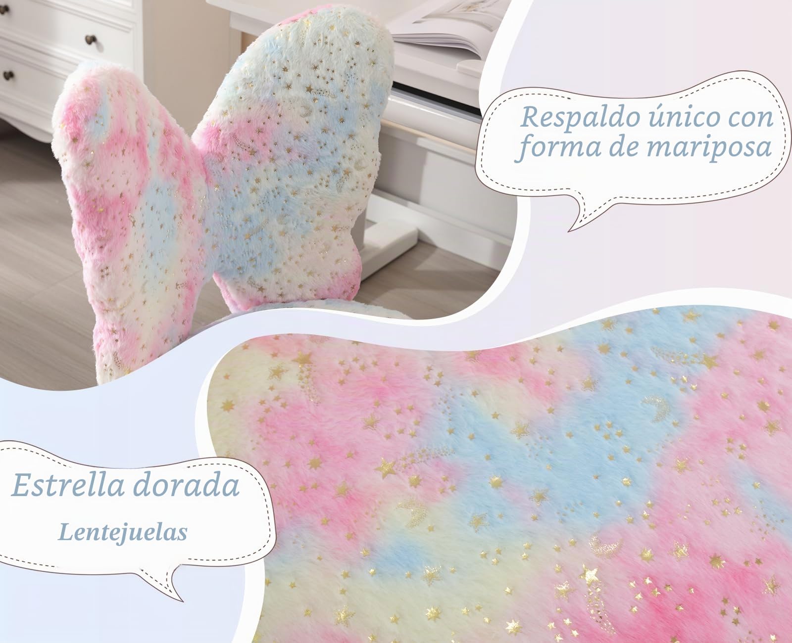 Ya-Home Silla Infantil de Escritorio Sillas Giratoria de Piel Sintética,Sillas Estudio con Respaldo Único Silla de Habitación Regulable para Niños/Juvenil,Rosa