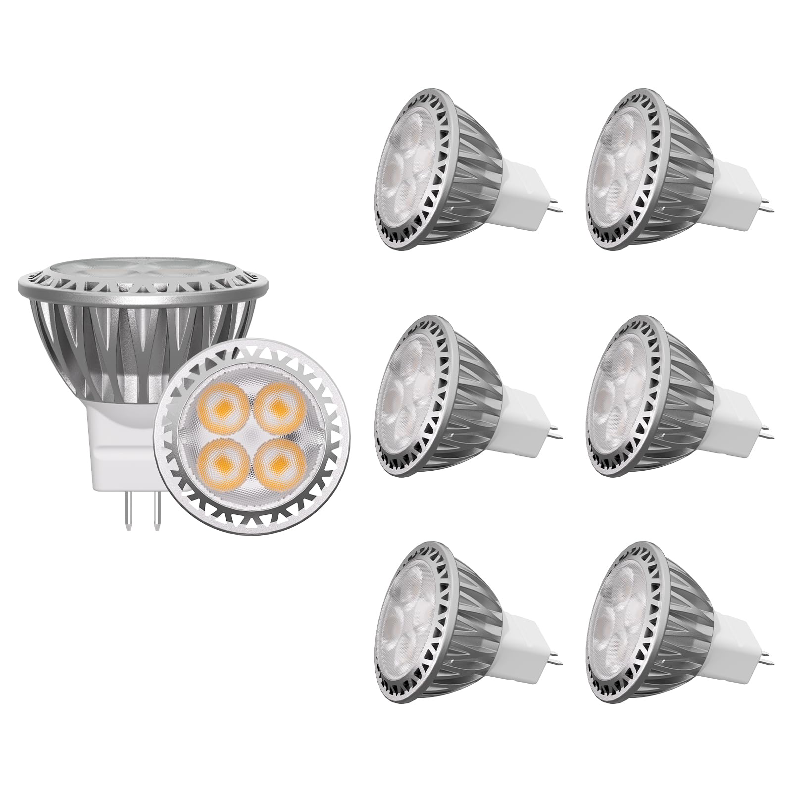 GU4 LED Warmweiss 2700K 12V 3W MR11 LED 250lm 6er, Nicht Dimmbar 3W Ersetzen 35W Halogen-Äquivalent, Warmweiß Glühbirnen Spot-Licht Aluminium Lampen für Landschaftsschienenbeleuchtung im Freien