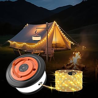 Phylosal Camping String Lights, 3 in 1 Outdoor Camping Light with 6 Lighting Modes, Quick Storage 32.8FT Rechargeable Tent...