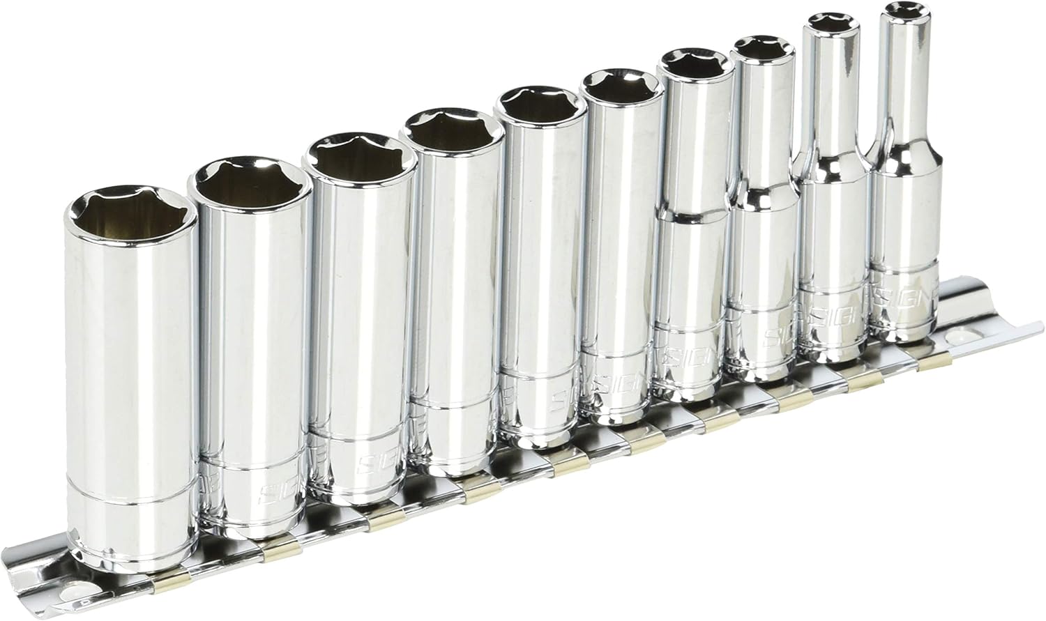 Signet S11431 Deep Metric Socket Set 1/4 Drive 6 Point 4-13mm