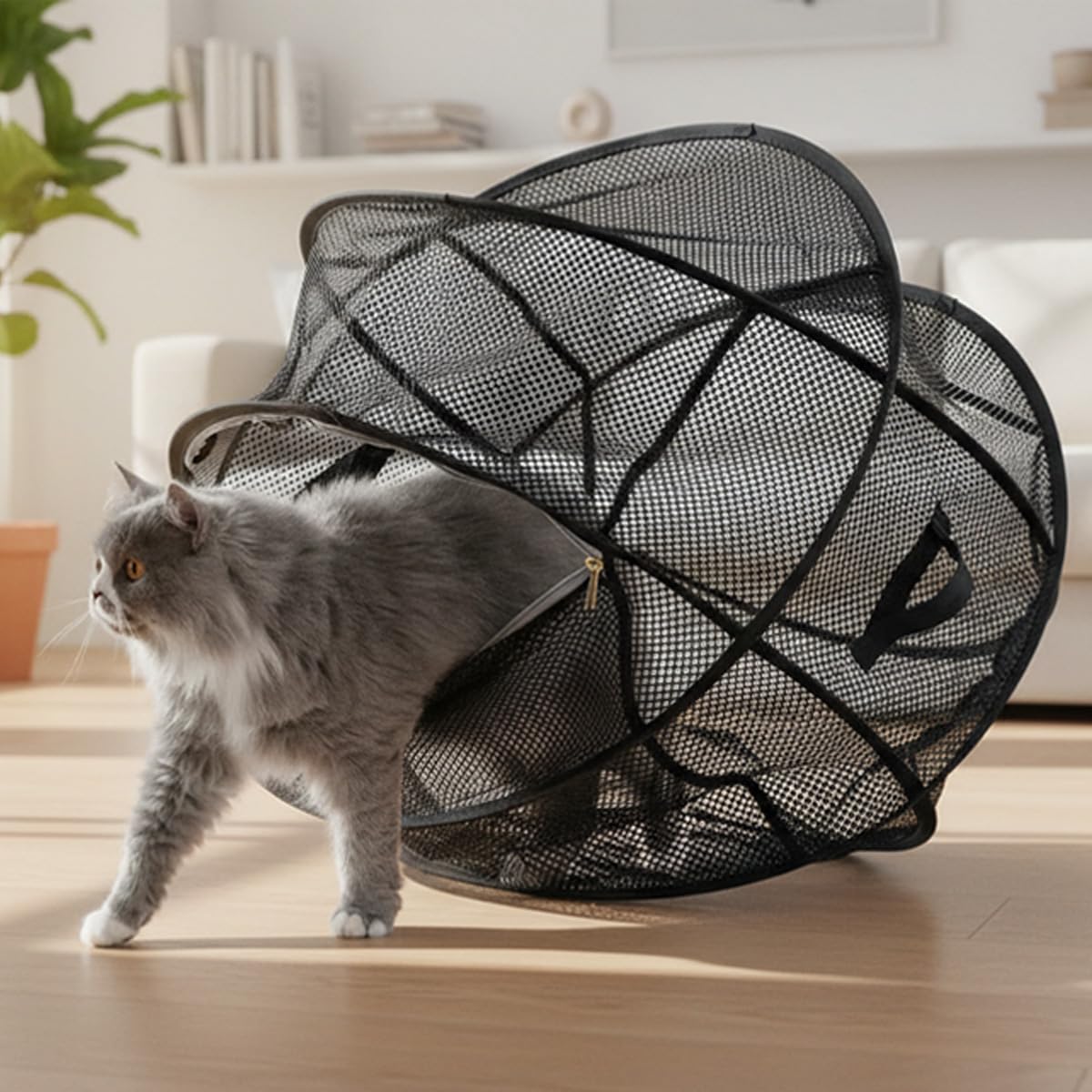 Rolling 360° Panoramic Cat Playpen - Indoor & Outdoor Safe Enclosure, Easy One-Click Setup, Storage, Breathable & Washable