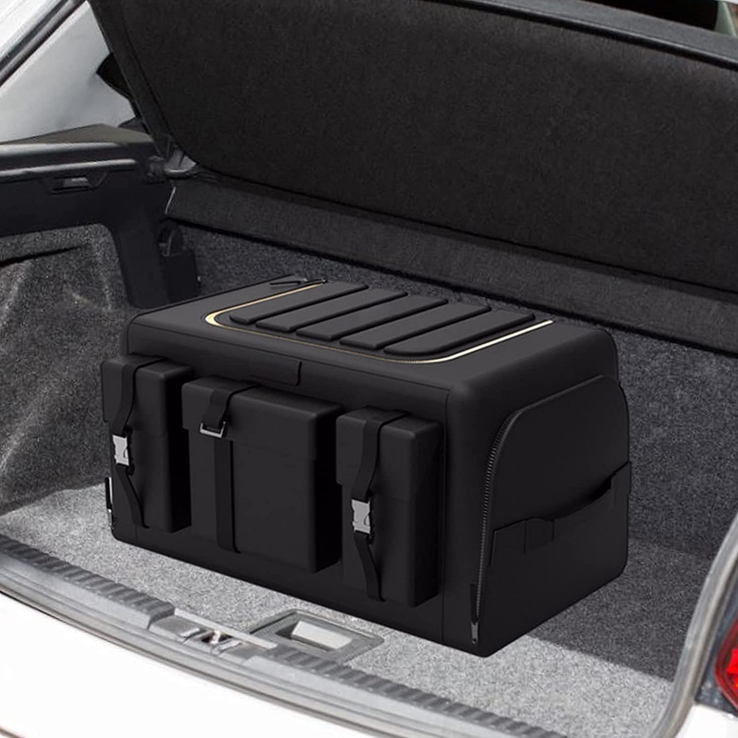 XMING Składany Organizer do samochodu Torba do przechowywania w bagażniku Akcesoria samochodowe Organizator Przenośne samochody do przechowywania Czarny do Auto Trucks Trunk Box Boxs (Size : 30L)