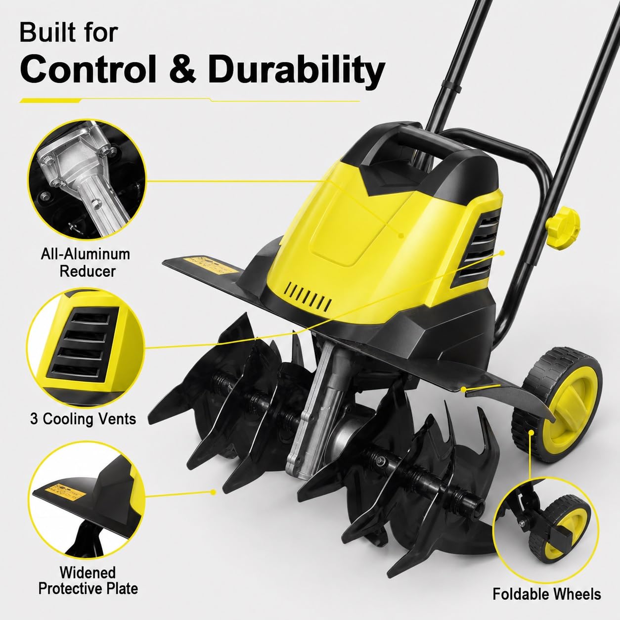 Motobineuse Électrique, Cultivateur de Sol Filaire 2400 W