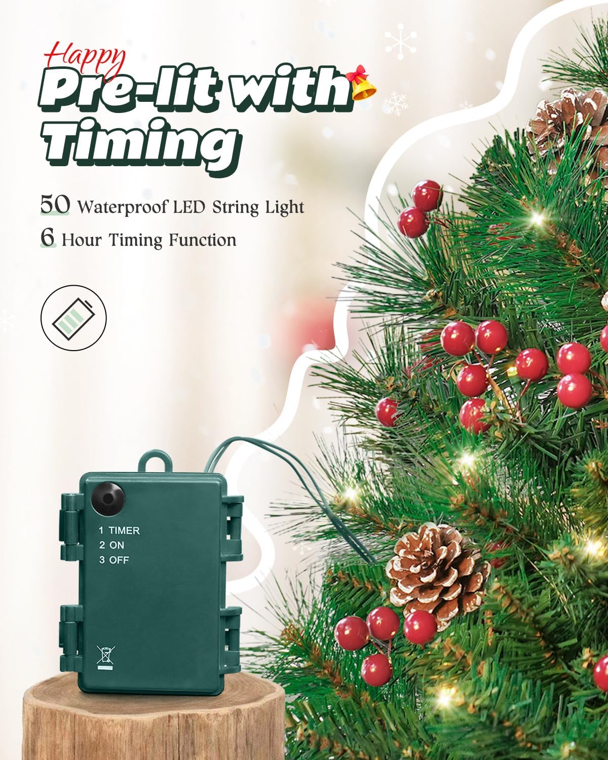 2ft Tabletop Pre-lit Christmas Tree With Star Treetop, Clear LED Lights, Artificial Xmas With Burlap Base for Table Desk Home Decor