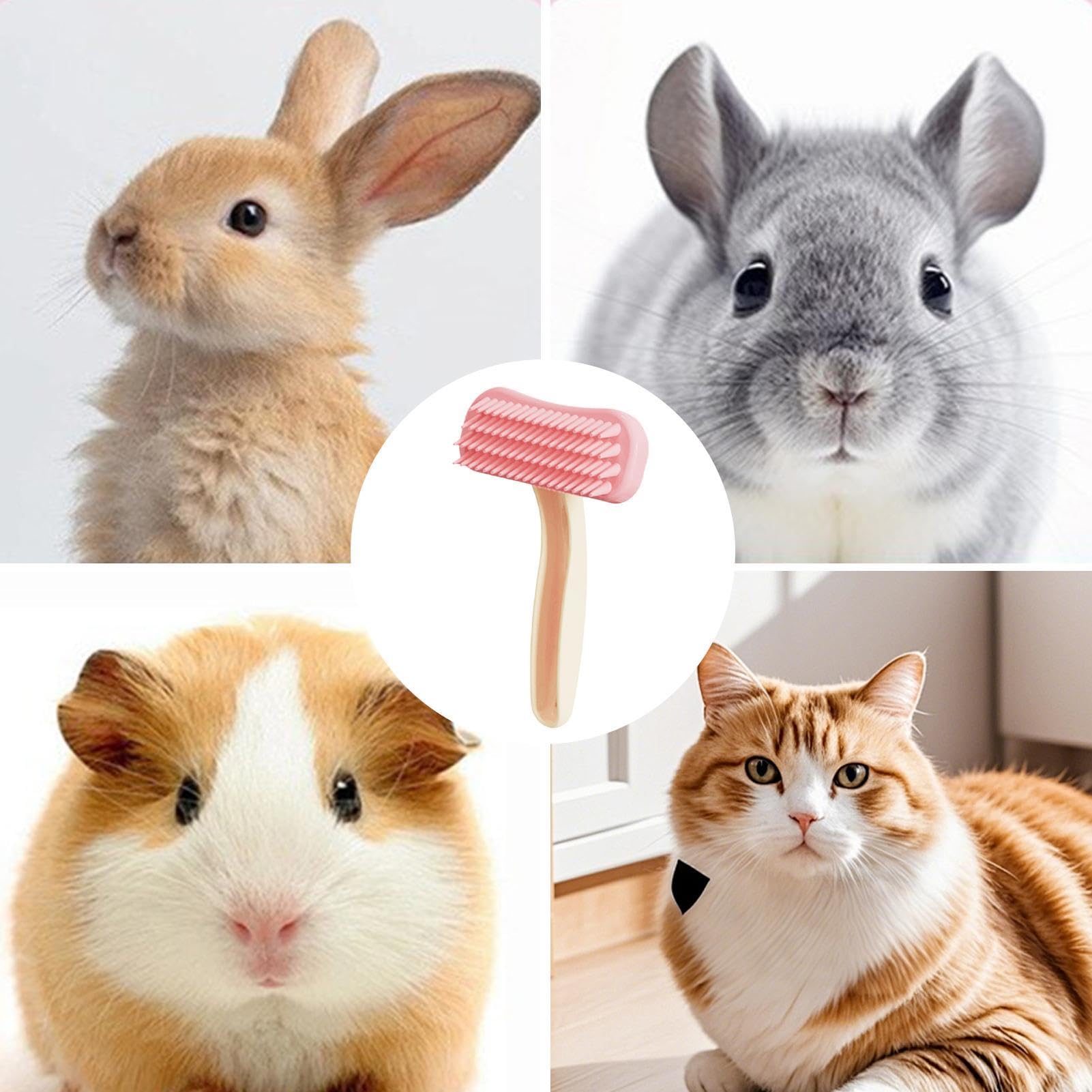 Peigne de lapin - 13,8 cm - Brosse de massage en silicone - Outil de nettoyage doux en ABS pour lapins, chats, chiots, épilation douce, toilettage du pelage, bain, massage, accessoires pour usage