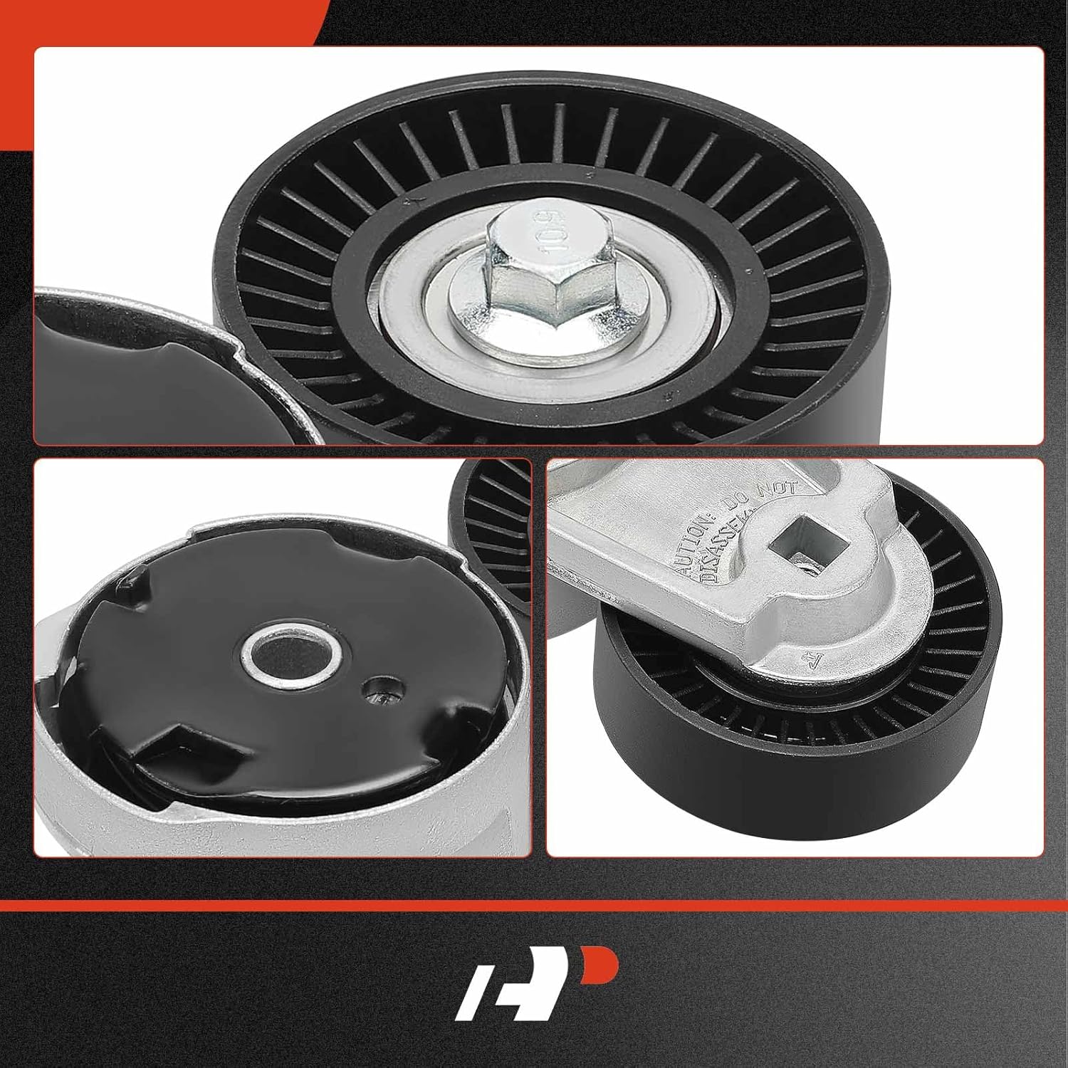 A-Premium Belt Tensioner Assembly with Pulley Compatible with Chrysler Town & Country 2011-2016 & Dodge Challenger, Charger, Durango, Grand Caravan, Journey & Jeep Grand Cherokee & Ram 1500, C/V