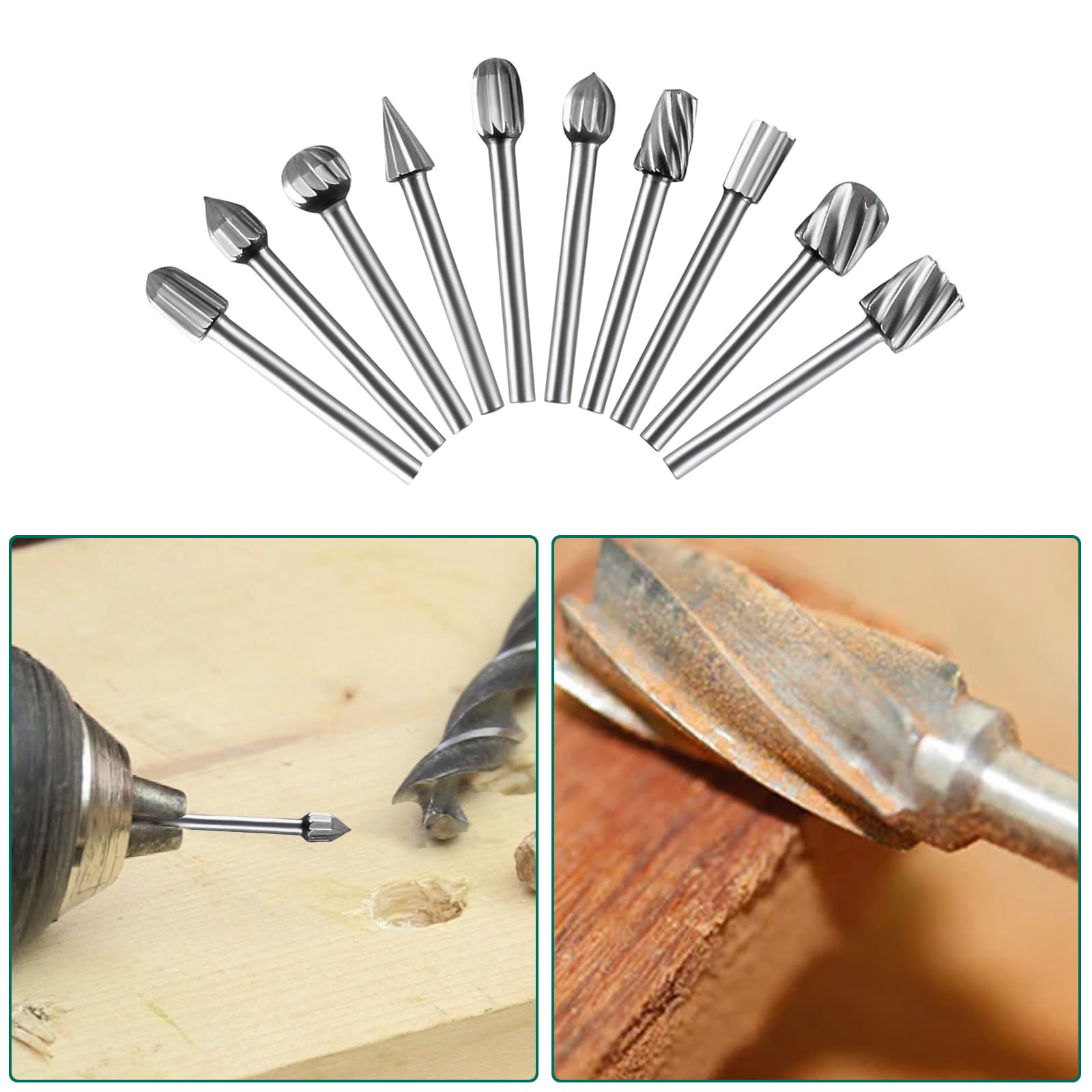 Set 20 Frese Rotative In Metallo Duro - Per Legno, Metallo E Plastica, Gambo 3mm, Ideale Per Dremel