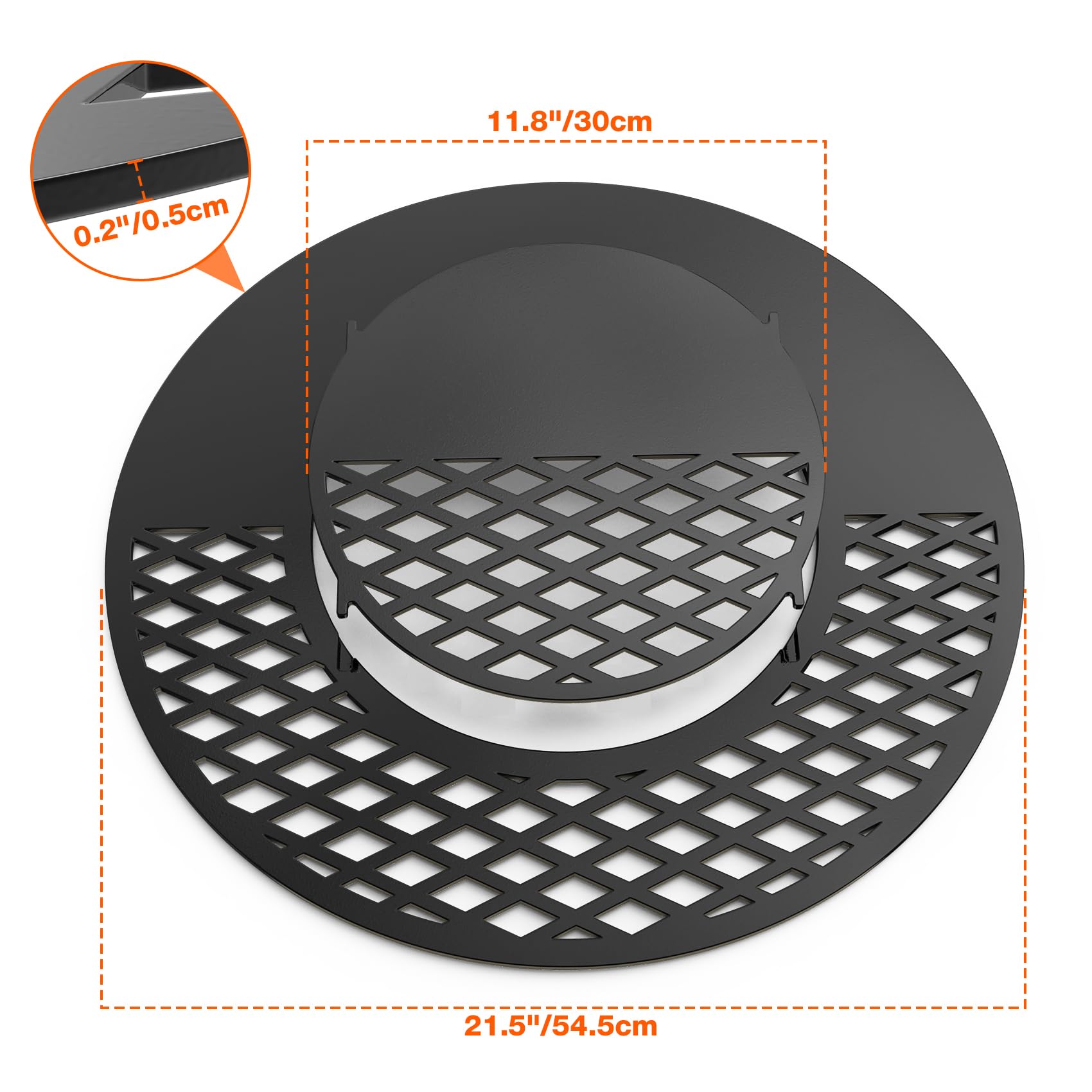 Griglia Per Weber Kettle 57 Cm - Rivestimento Antiaderente In Ceramica | Griglia E Plancha 2 In 1 - Foto 6