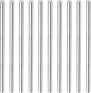 Rebower 304 Stainless Steel Solid Round Rod, [for Drift Punches Various Shaft DIY Craft Model Plane Model Ship Model Cars] - 3mmx75mm / Silver Tone / 10 Pcs