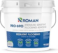 ROMAN PRO-690 Zero VOC Pressure Sensitive Flooring Adhesive for LVT LVP VCT - Permanent or Releasable Bond, 1 Gallon