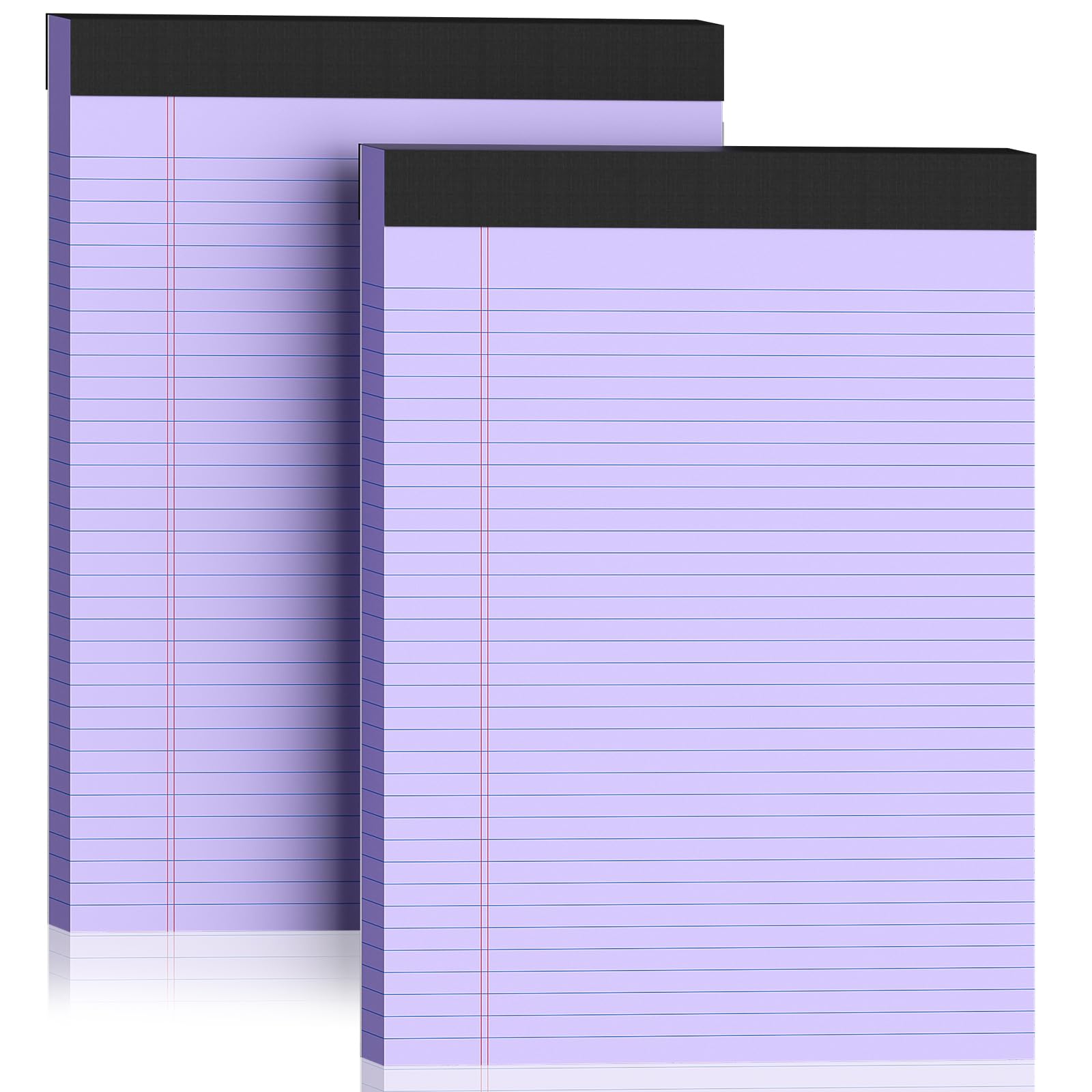 2 Pack Legal Pads 8.5 x 11 College Ruled 100 Sheets Purple Note Pads 8.5" x 11" Lined Paper Chipboard-Backed Notepad with Micro-Perforated Notebook