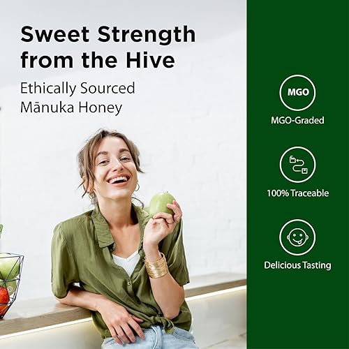 Miniatura 3 de Flora - Miel de Manuka - MGO 30+ - Miel sostenible de Nueva Zelanda - Sin OMG y sin pasteurizar - Tarro de 8.8 onzas
