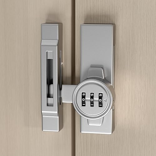 Cerradura mecánica de contraseña para puertas de granero, entrada sin llave para proteger la privacidad, pestillo abatible de combinación de 3