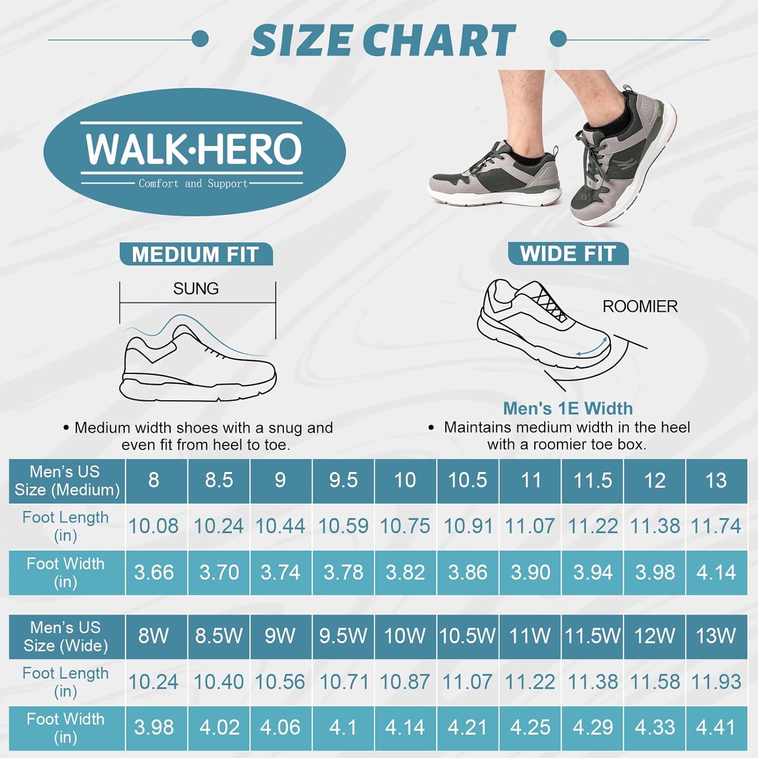 Walking Shoes for Men with Arch Support - Orthopedic Comfortable Sneakers for Plantar Fasciitis - Breathable Non Slip Shoes for Flat Feet & Pain Relief - Image 6