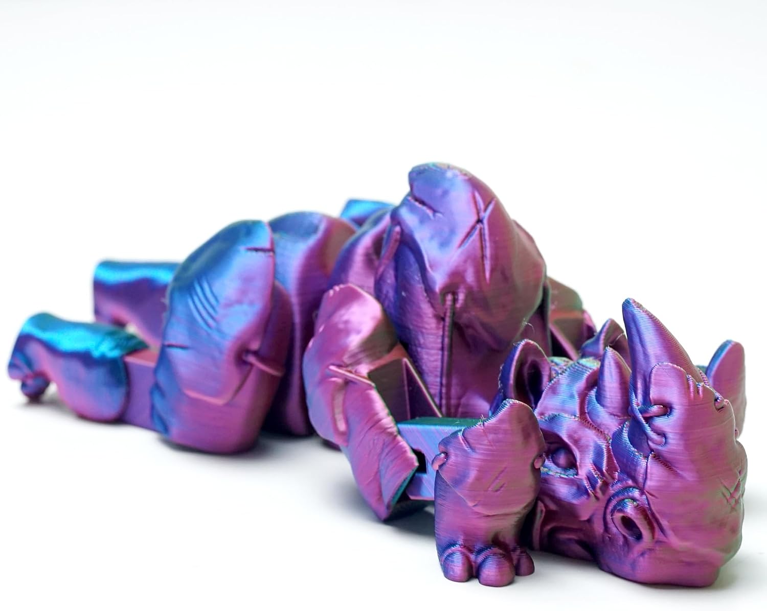 3D Printed Rhinoceros Model,Flexible Animals Toy Statue,Cool Stuff Fun Gift,Home Office Decor,Festival Gifts toco,Fidget Toy for Adults Teens Boy Gifts Easter Basket Stuffers