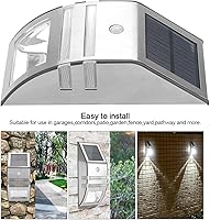 Vista 6 de Zerodis Luz solar de pared, fuente de luz LED, ahorro de energía, energía solar, a prueba de calor, lámpara con sensor de movimiento