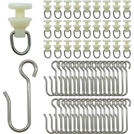 20-Piece Ceiling Curtain Track Rollers - Silent Sliding Gliders For Straight Or Bendable Rails - View #3