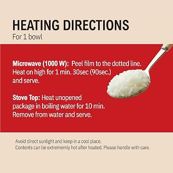 CJ Rice Cooked White Hetbahn, Gluten-Free & Vegan, Instant & Microwaveable, 7.4 Oz, 12 Count