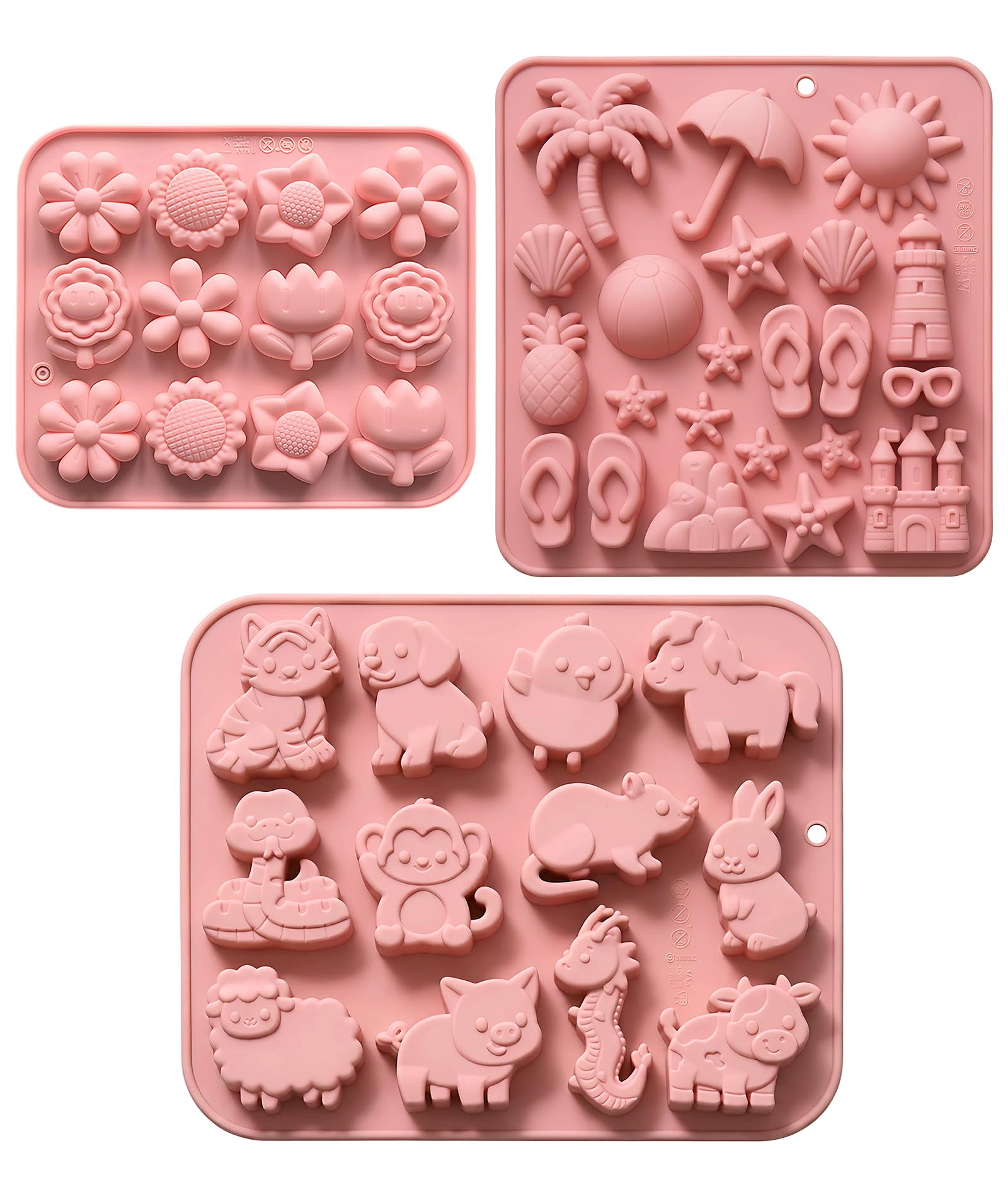 3 PCS Candle Mould Silicone, Soap Moulds for Soap Making, Chocolate Moulds, Silicone Mould for DIY Crafts, Baking Decorations, Party Projects, Pink Colour-image-33