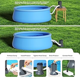 WaterRebirth Dual-Power Solar Pool Filter Pump 400 GPH, FP1600WR Above Ground Pool Filtration System with 20W Solar Panel & AC Adapter, IPX8 Waterproof, for Swimming Pools up to 1320 Gallons