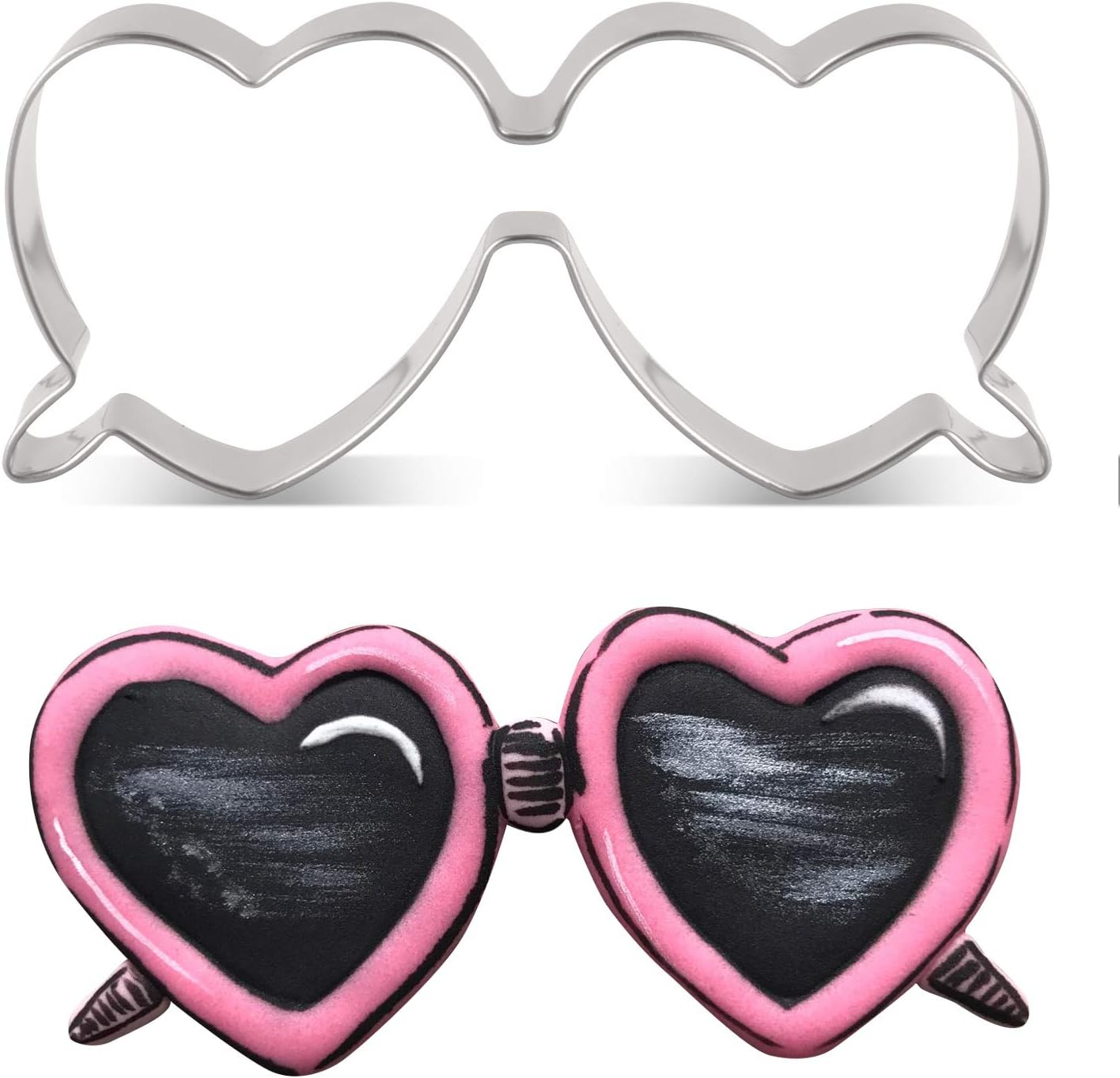 LILIAOHeart Shape Sungl Cookie Cutter Summer Beach Fondant Biscuit Cutter - 3.6 x 1.6 inches - Stainless Steel
