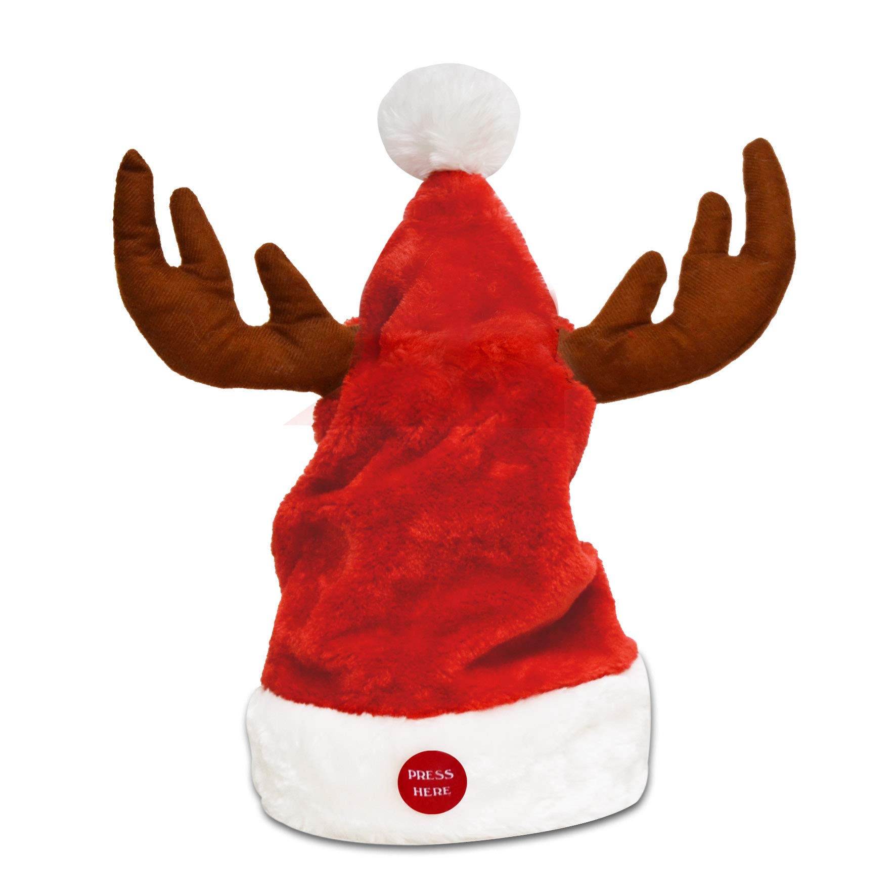Strong CamelAntler Santa Hat Christmas Hat Dancing and Moving to Music Red