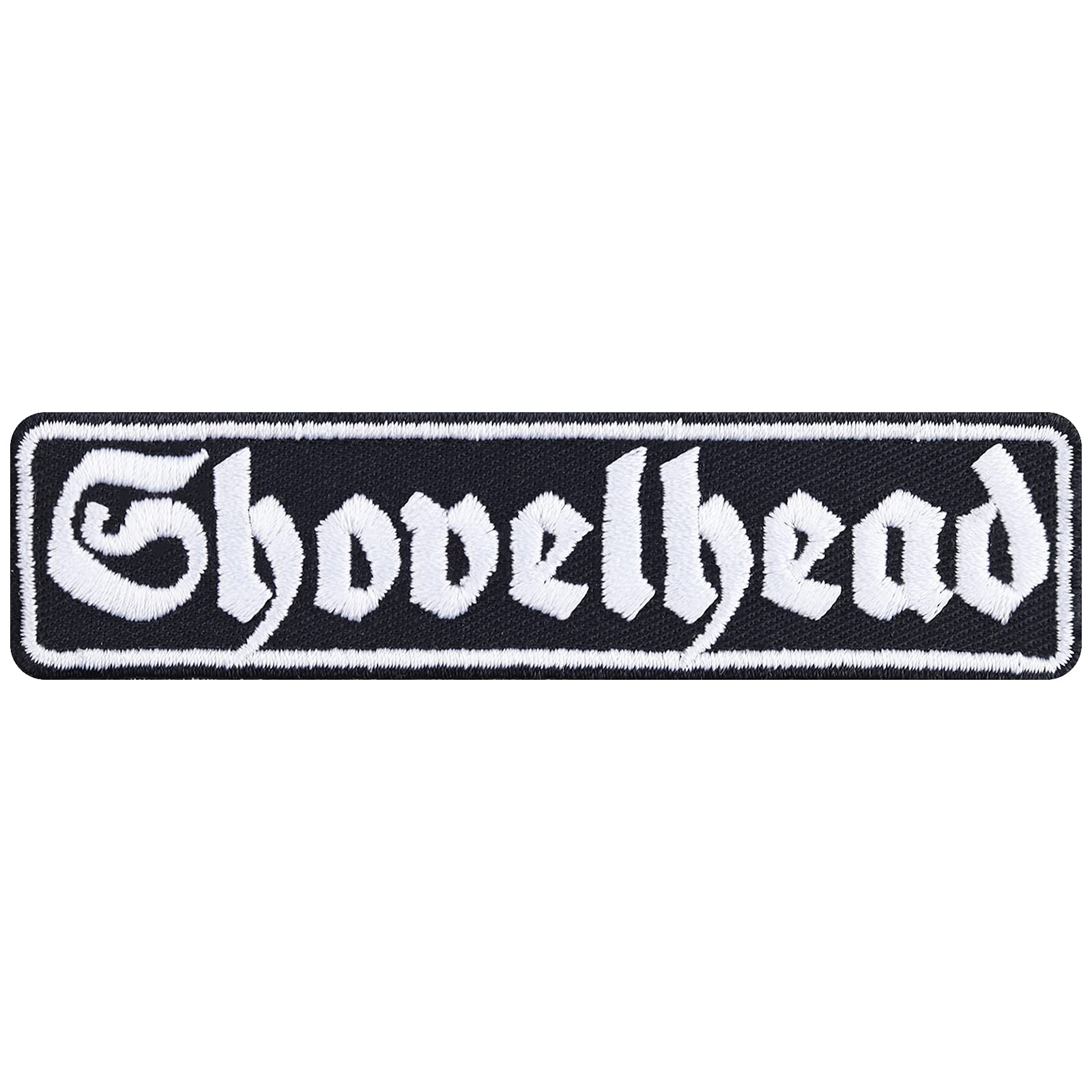Shovelhead - Embroidered Iron on Patches for Bikers, Motorcycle Riders | Shovelhead Engine Design Sew on Applique Patches Badge for Jeans, Jackets, Vests, Hats, Shirts, Motorcycle Case 3.93X0.98 in