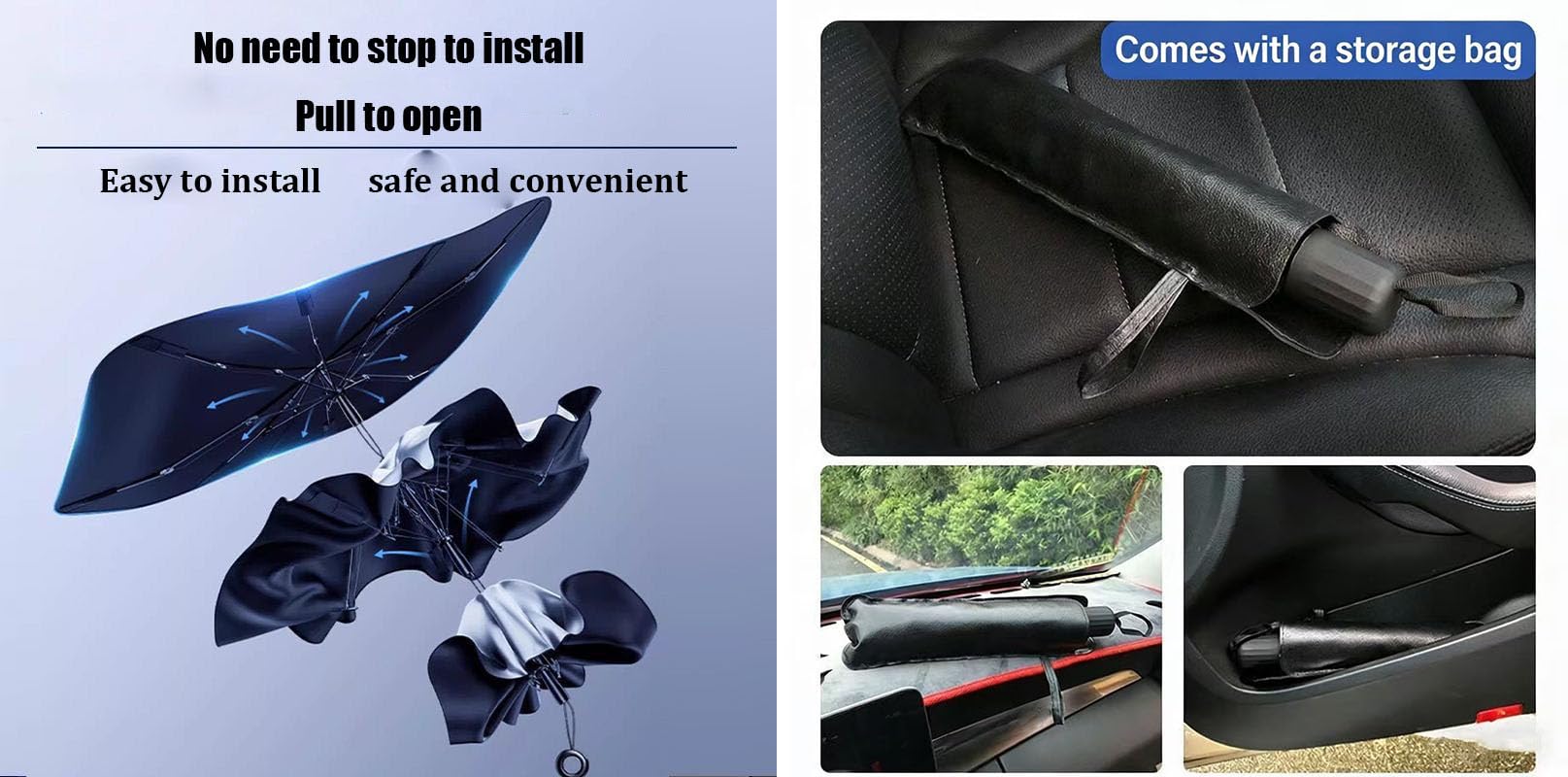 ZXTREHFK Portable, foldable car windscreen sunshade; thickened sun-blocking and heat-insulating sunshade; cools the car and blocks UV rays,For Mercedes-Benz GLC SUV (X254) 2022-2024,L