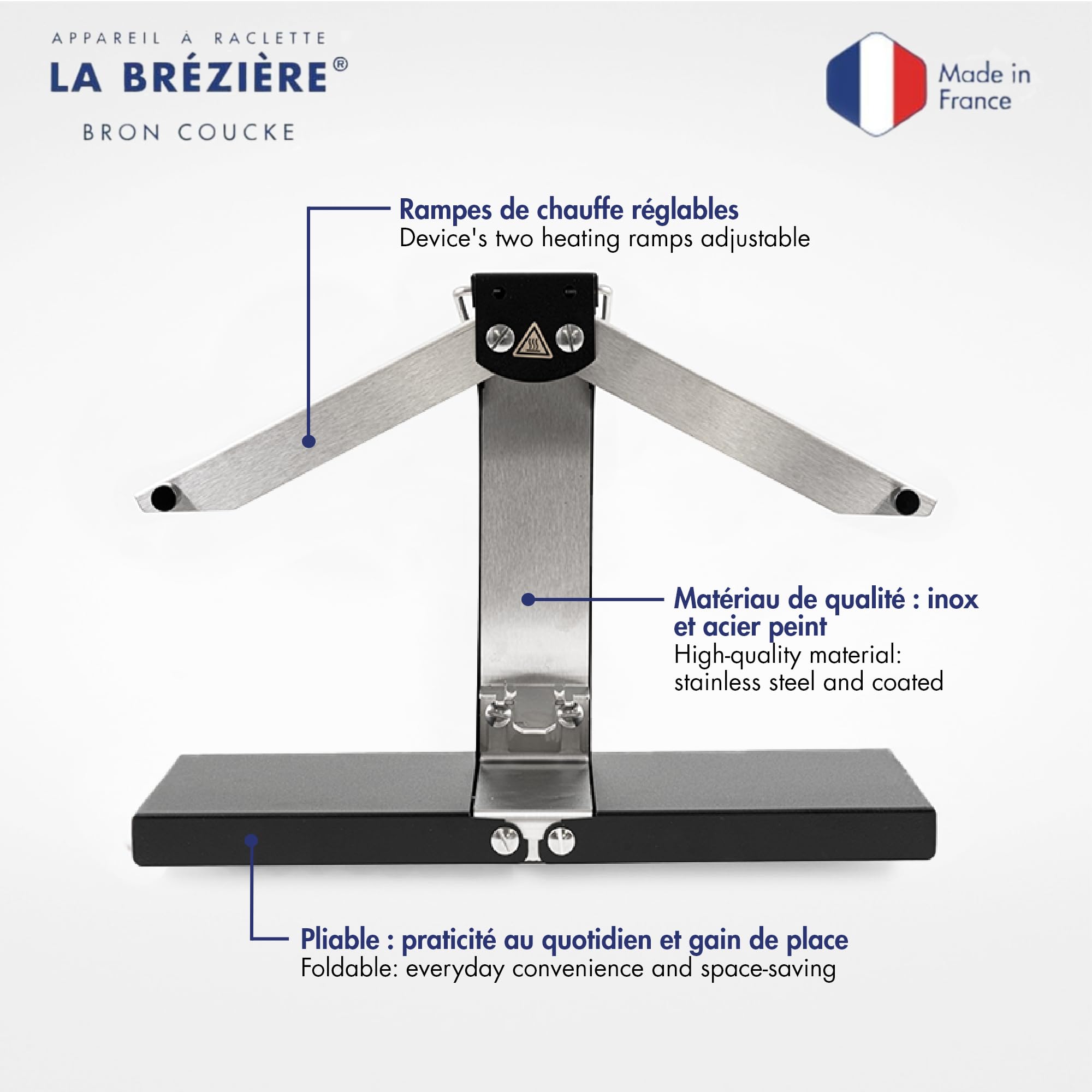 Apparecchio Raclette 1-6 Pers. – Louis Tellier Brézière® Signature Basalte Nero – Prodotto in Francia, Durevole, Facile da Pulire – Servizio a Tavola e Convivialità