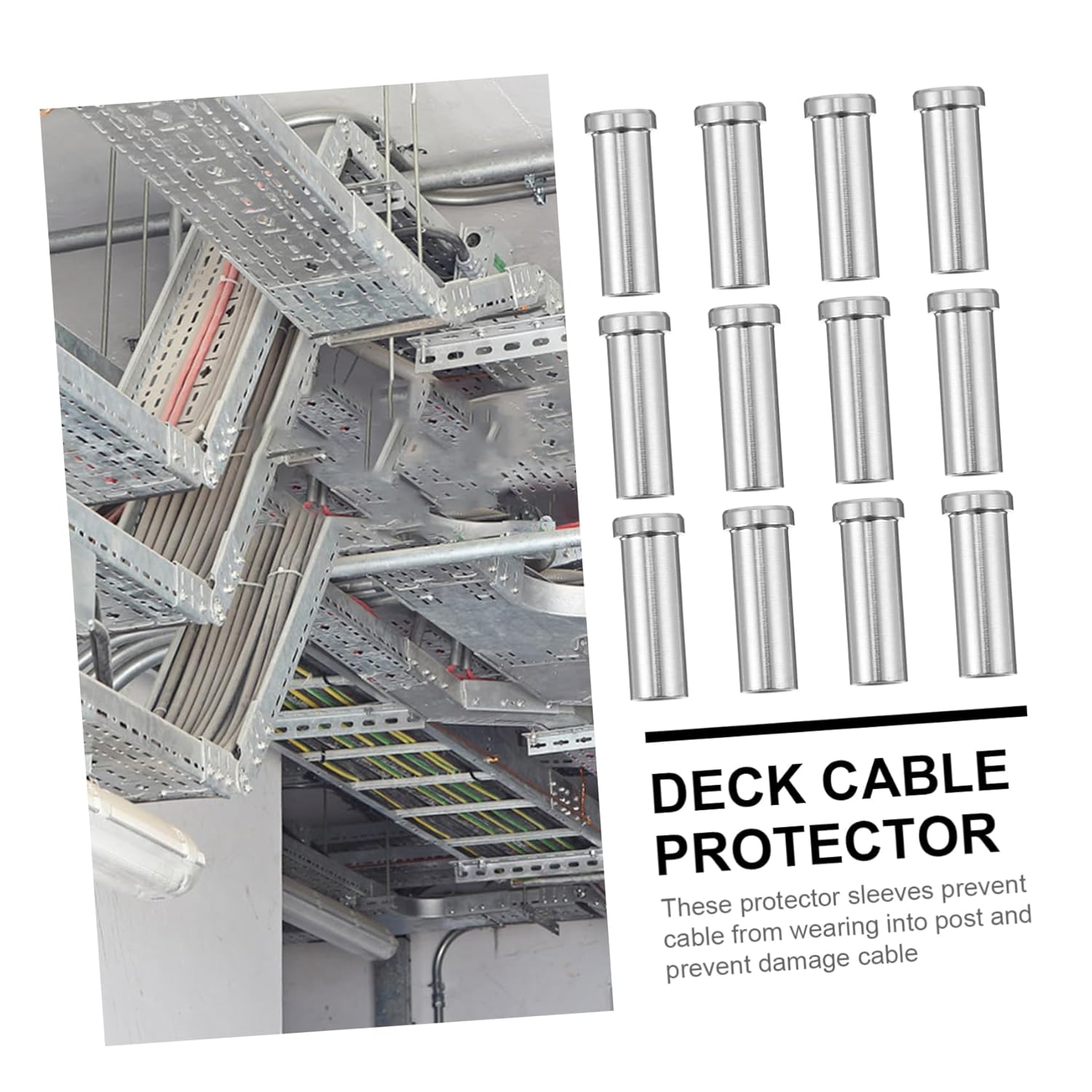 50pcs Wire Rope Protective Sleeve Deck Cable Protector for Use Prevents Cable Wear and Damage Easy Installation