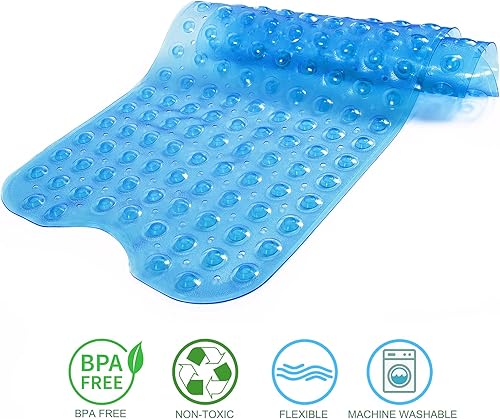 Miniatura 4 de Tree Bud Tapetes para bañera de ducha, antideslizante, 39 x 16 pulgadas, tapete de ducha extra largo, tapete de baño lavable a máquina, sin BPA para