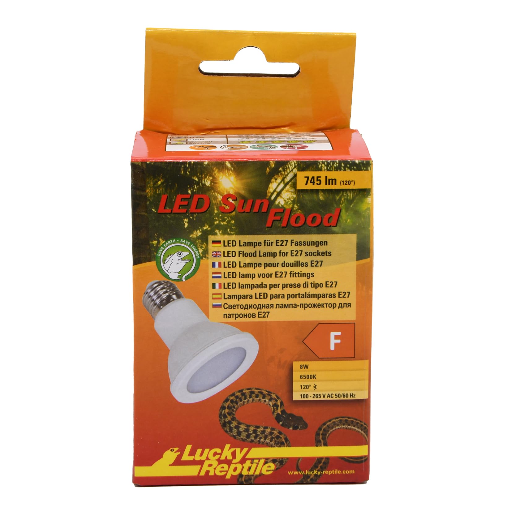 Lucky Reptile LED Sun Flood 6,5 Watt - Lampe LED pour Douille E27 - Lampe pour Terrarium avec Une Puissance Lumineuse impressionnante - pour Terrarium - Eclairage du Terrarium 1 pc
