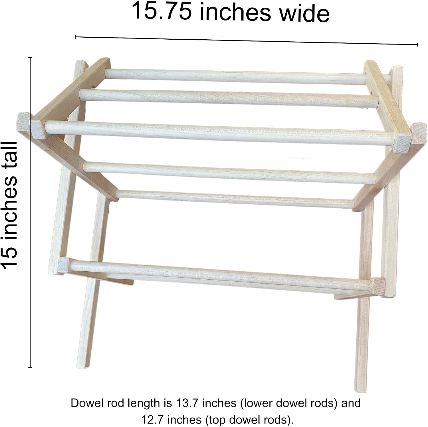 Boxwood and Mum Small Drying Rack for Counter Top or Table, Mini Tea Towel Wooden Laundry Rack, Collapsible Folding Stand, Primitive Kitchen Decor, For Drying Tea Towels, Candles, Pasta, Small Clothes