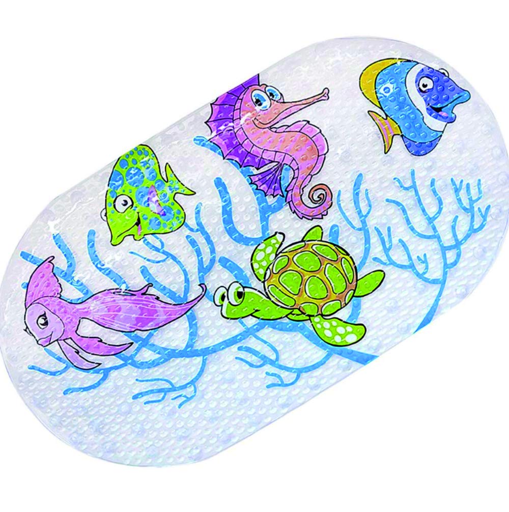 Hopop Non Skid Bath Mat, Anti Slip Shower Mat for Kids with Suction Cups, Size 39cm x 69cm (Transparent - Fish) (B07QCGQBCQ) Amazon Price History, Amazon Price Tracker