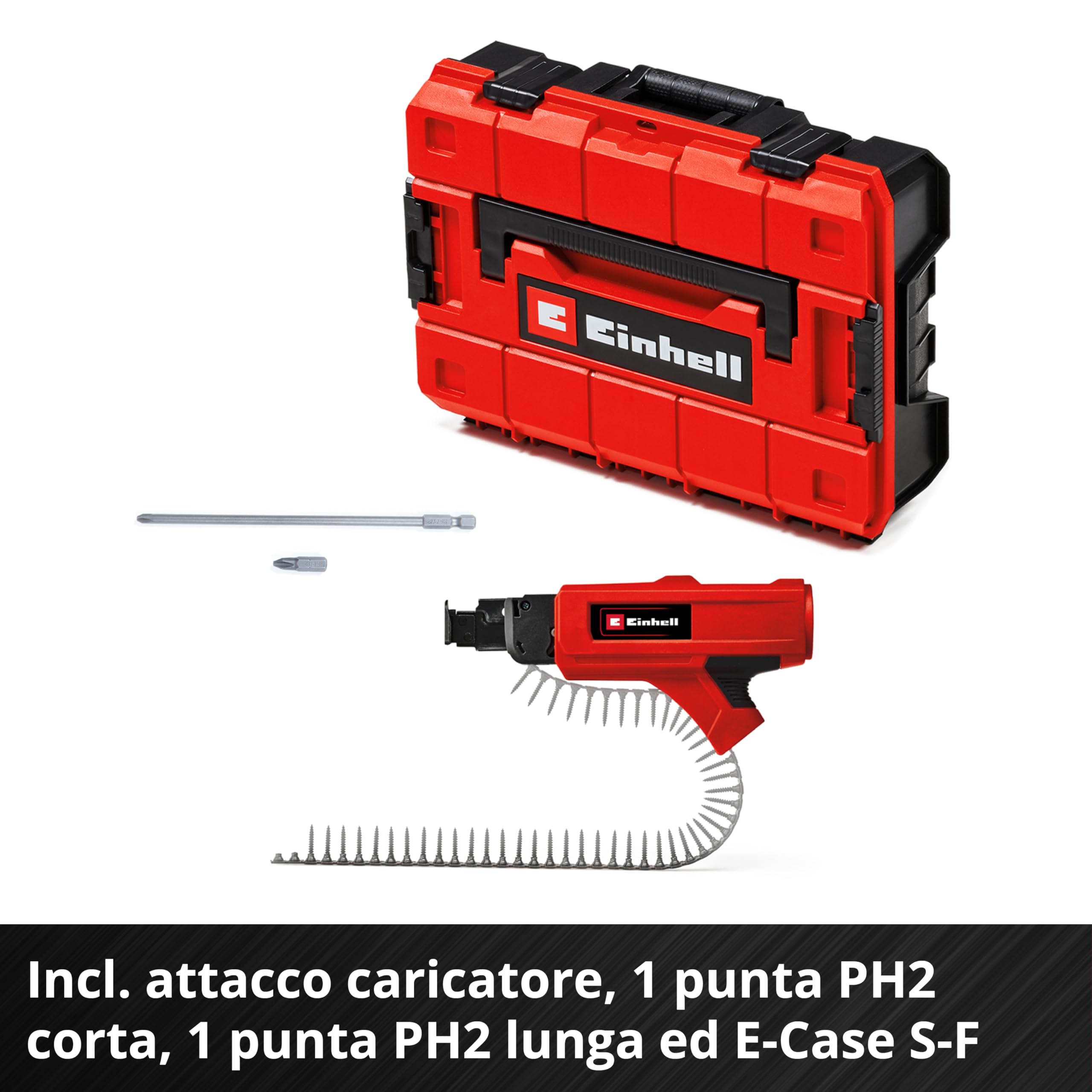 Avvitatore per cartongesso Einhell Professional TP-DY 18 Li BL + caricatore Power X-Change (18 V, Brushless, arresto di profondità, esercizio in continuo, incluse 2 punte, E-Case, batteria esclusa)