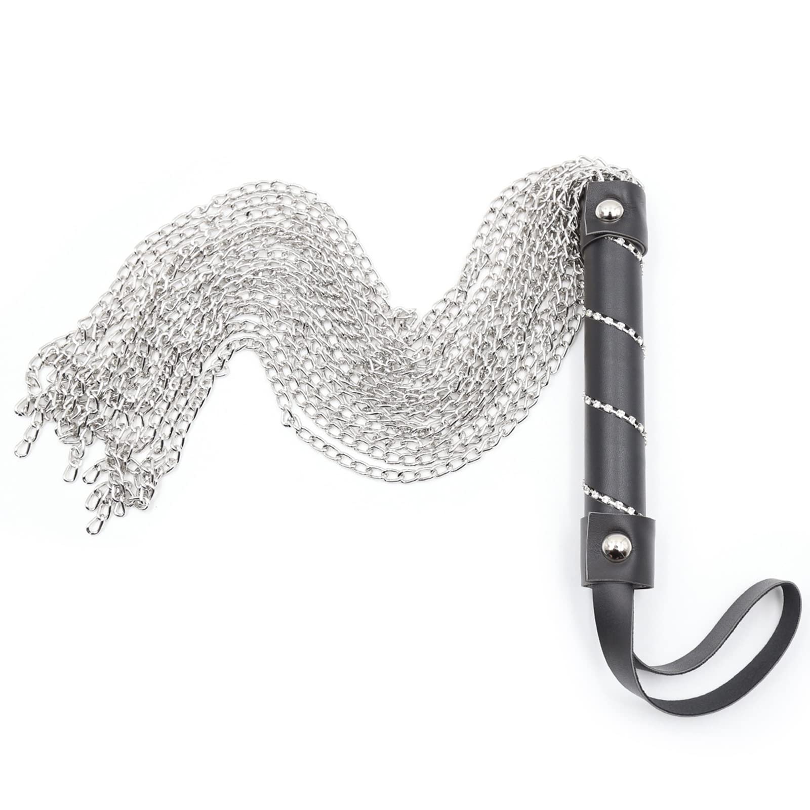 Frusta Sesso Frusta Dura Cavallo SM Frusta Toro Sculacciata Frusta da Equitazione Catena di Metallo Manico in Strass Schiavo Erotico Accessori Erotici Coppia Adulta