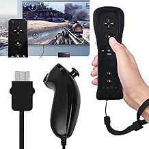 WIYETY Wii-Fernbedienung Gamecontroller: Wii Fernbedienungen, Wii Controller Remote mit Nunchuck für Wii Vernbedinung Remote Plus Ersatz Kontroller, Wii Fernbedienung für Wii/WiiU Konsole(Schwarz)