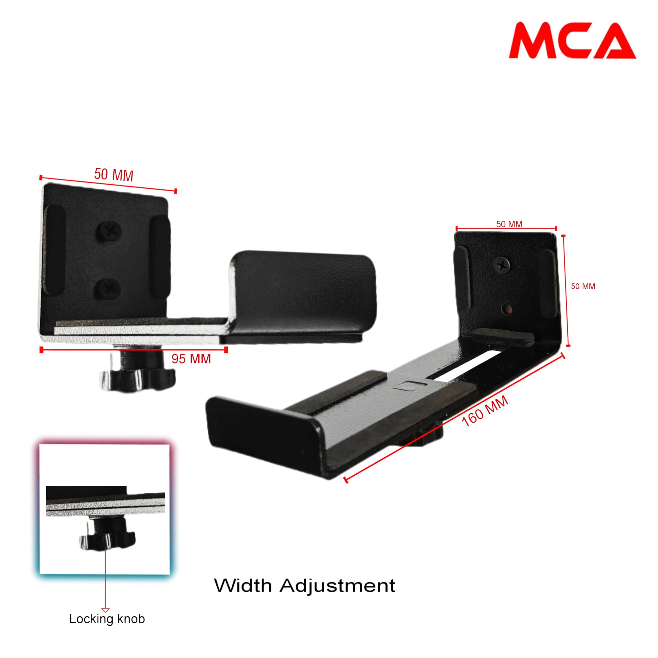 Sound Bar Wall Mount Bracket, Dual Bracket, Holds up to 15 kg, Depth Adjustable for Home, Office, Shop Hanger (Black) — Amazon image 3